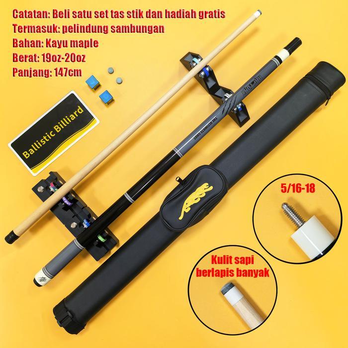 Sale! - Stick Billiard Cue Maple Pool Cue Low Deflection Profesional Play Stick 1/2 Potong Kayu Mapl