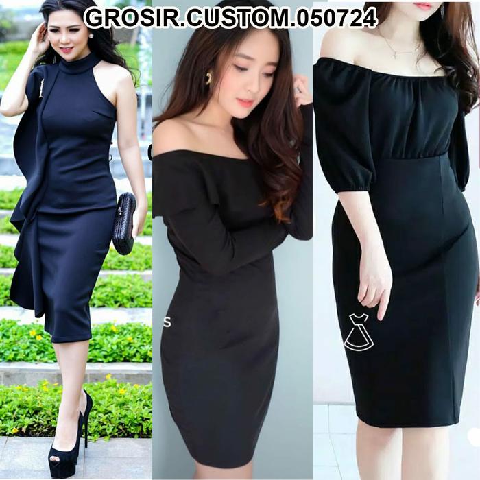 [GROSIR] CUSTOM 050724 Dress Code Hitam Model Midi sampai Mini 3 PCS Campur Model Baju Nyanyi PSG