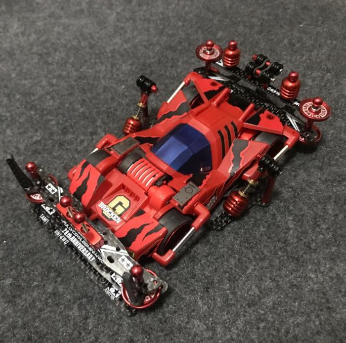 1Set Brocken Gigant Merah FMA Chassis 1/32 Skala Tamiya Mini 4WD
