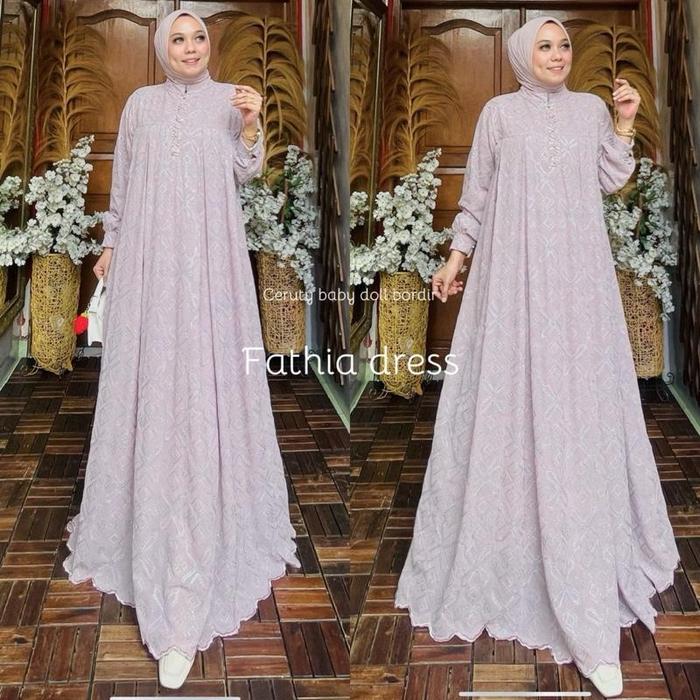 New Ohc Dress Modis Simple Busui - Fathia Dress Pesta Kondangan Lebaran Terbaru - Muslim, Wanita