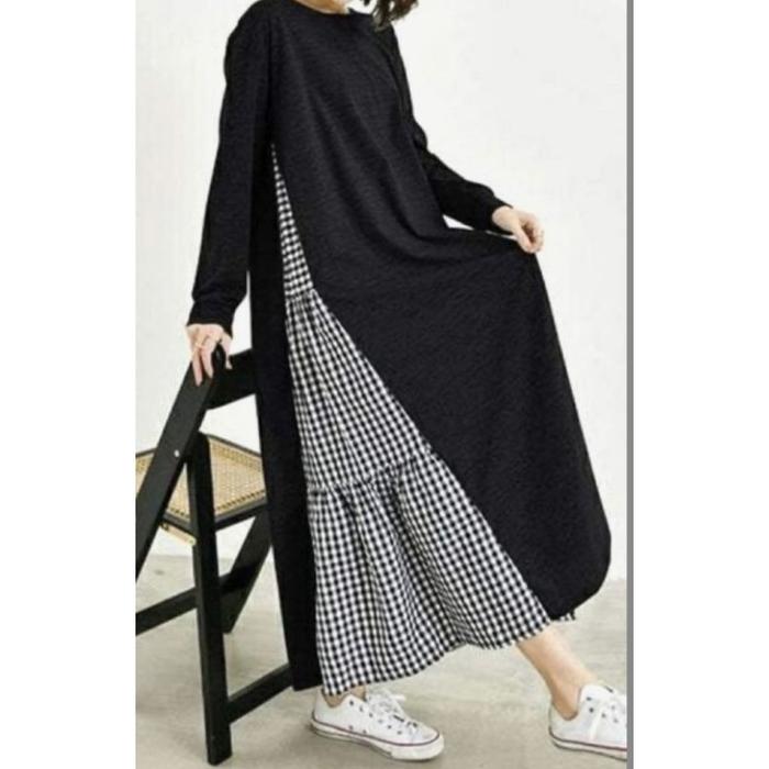 SEQUIN LIGHT Midi Dress Kotak Ruffe Setelan Wanita Kekinian Oversize Big Size Jumbo Korean Style