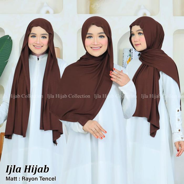 IJLA Hijab Pashmina Tencel Rayon Tencel Kekinian Bahan Nyaman Bernafas Antibakteri Ukuran 170x59 cm