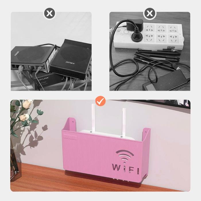 Wall Mounted Wifi Router Storage Box Cable Power  Wire Bracket
