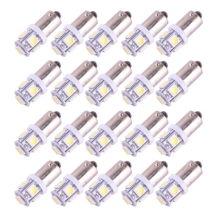 20Pcs Instrument Gauge Dash BA9S LED Light Lamp Bulb BA9S-5SMD-5050