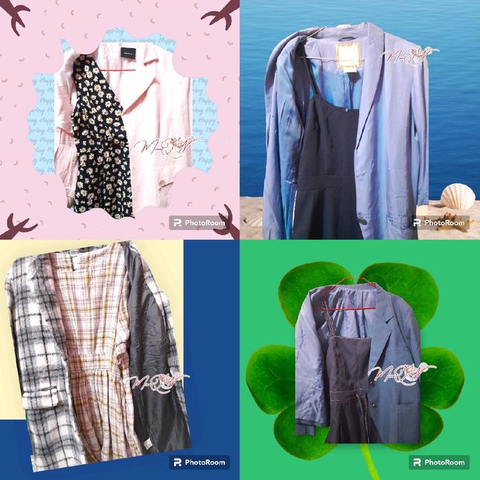 SET OL DRESS Bunga+BLAZER