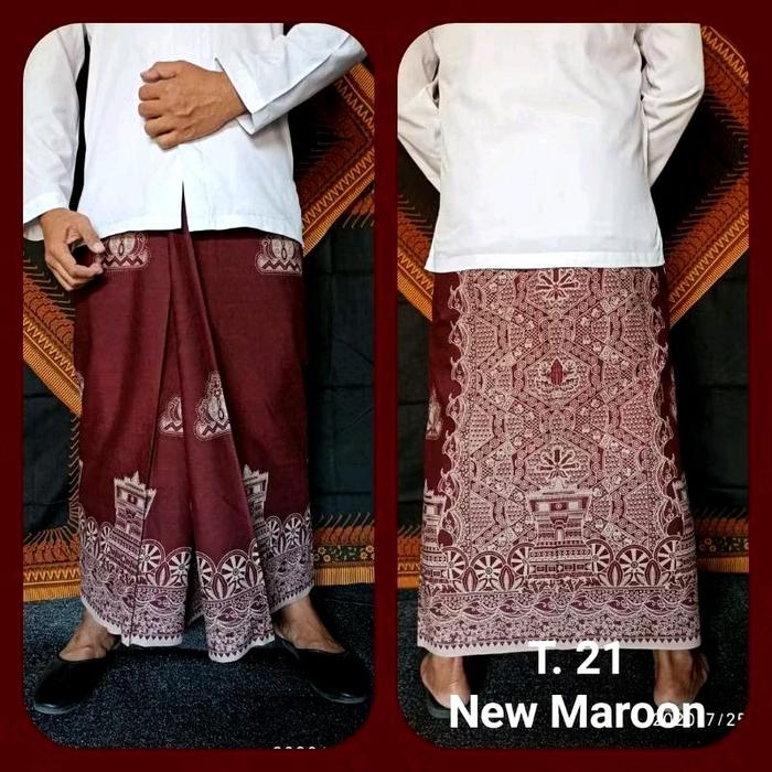Sarung batik Al-Hazmi Gentengan Menara Maroon