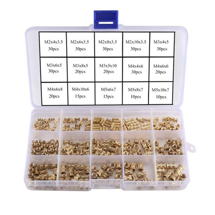 330PCS Female Thread Knurled Nut M2 M3x3MM M4 M5 Brass Threaded Insert Round 1