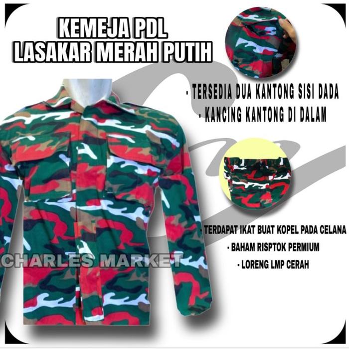Seragam Laskar Merah Putih - Setelan Laskar Merah Putih - Kemeja Laskar Merah Putih