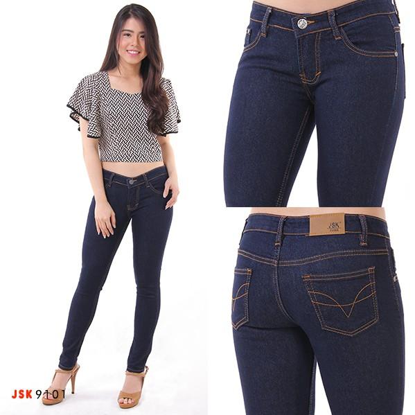 Celana Jeans Wanita JSK Celana Panjang Jeans Garmen Dongker Hitam Skinny Jsk Bisa Cod Jeans Cewek