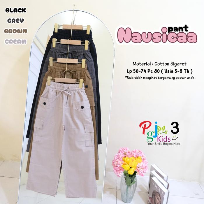 Celana Panjang Anak Katun Nausicaa Pant dengan Motif Polos untuk Usia 5-8T - BISA COD - Fashion