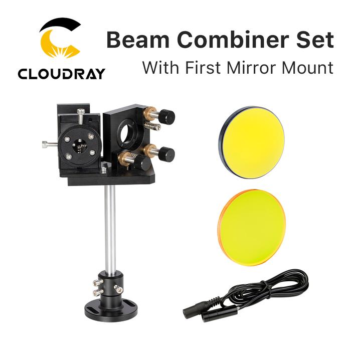 Cloudray Beam Combiner Set 25mm Laser Beam Combiner +Mirror Mount +