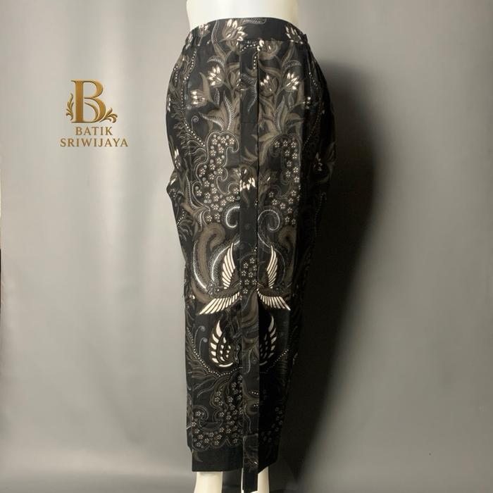 Bawahan Wanita Rok Batik Span Panjang Wiru Kain Katun Prima Premium Warna Hitam  Motif Sawunggaling