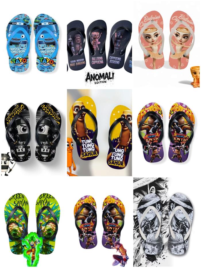 paket Usaha sandal Grosir 20 pasang Sandal Jepit Anak motif random