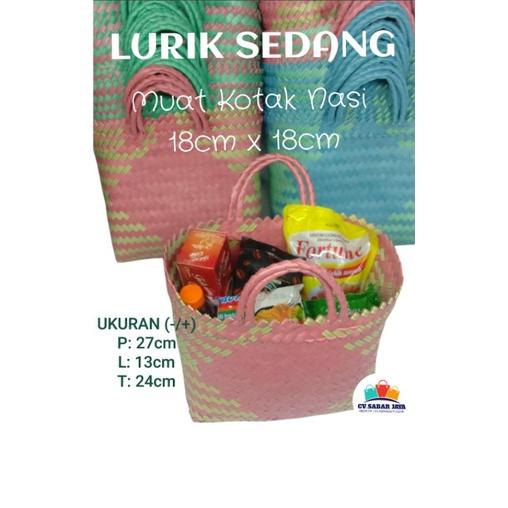 Tas Anyaman Plastik LURIK TANGGUNG untuk pengusaha hampers wadah berkat Kotak Nasi Tas wanita anyama