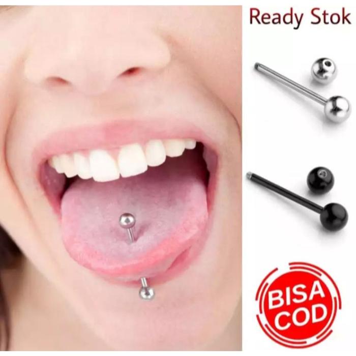 Anting barbel/ barbel lidah/ anting barbel lidah