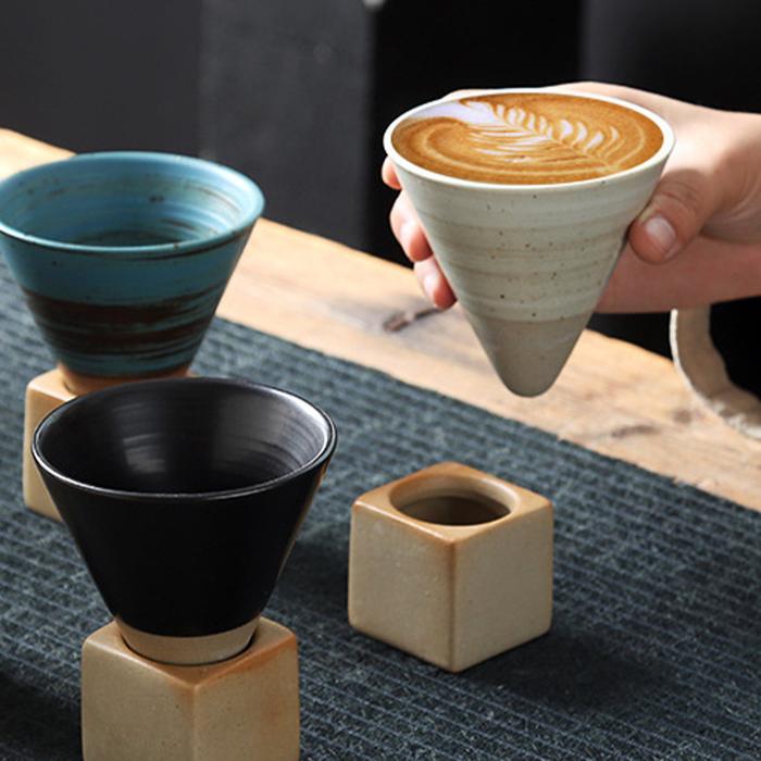 Gelas Mug Kopi Keramik Cone Cup Handmade Stoneware Tea Coffee Mug Ceramic Gaya Jepang / Gelas Cangki