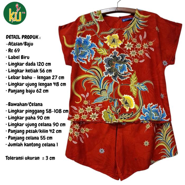 Kencana Ungu Setelan RC 69 PT Bunga Padi Label Biru KUB LD 120 Kantong Saku Celana Lengan Batwing