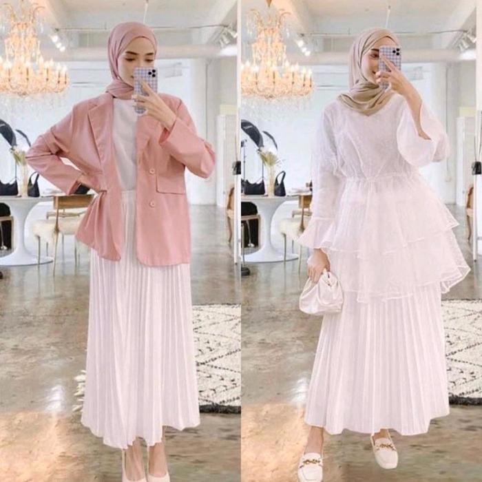 ROK PLISKET PUTIH BERFURING ROK PUTIH ROK PLISKET PREMIUM ROK PLISKET PUTIH BERSIH ROK PUTIH BW