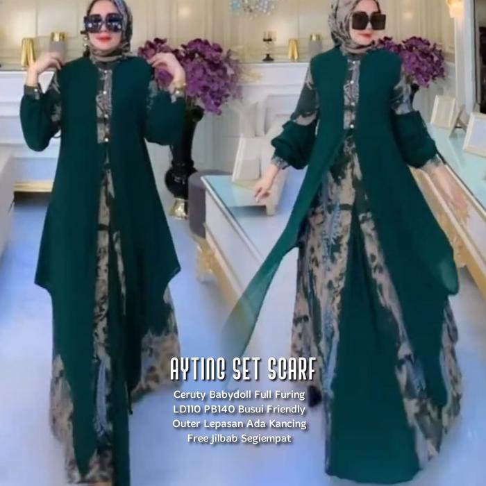 AYTING SET SCRAF LD110 & LD120 (LABEL SAVNA) | GAMIS SET OUTER CERUTY MOTIF KEKINIAN