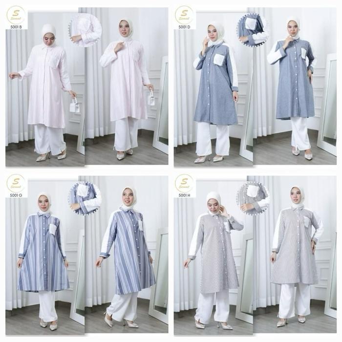 ATASAN TUNIK KATUN KOMBINASI SYAINA BY SEMUT Wanita