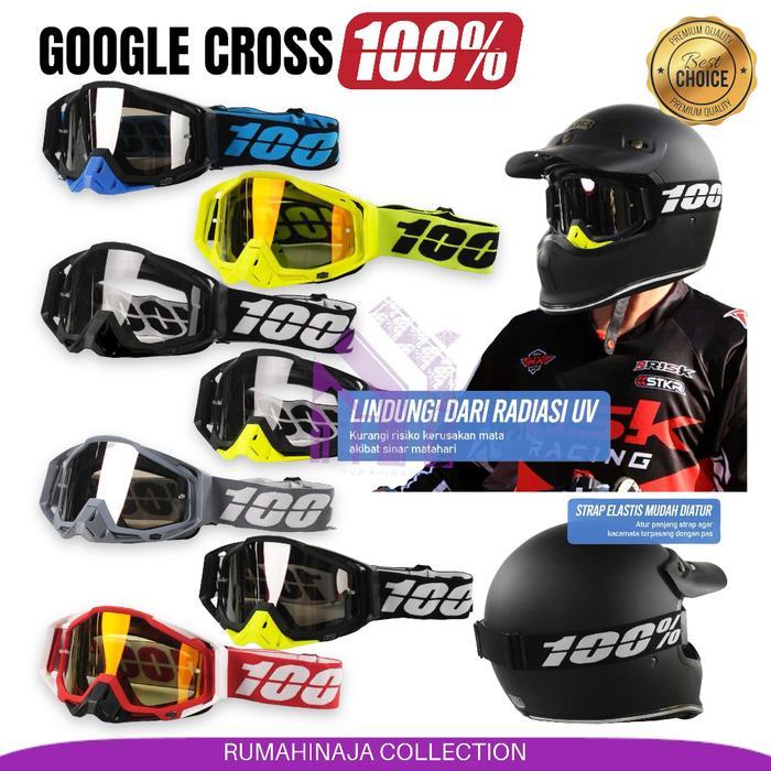 Google Mask Helm Masker Kaca Mata Motor Goggles Trail Cross Face Fit