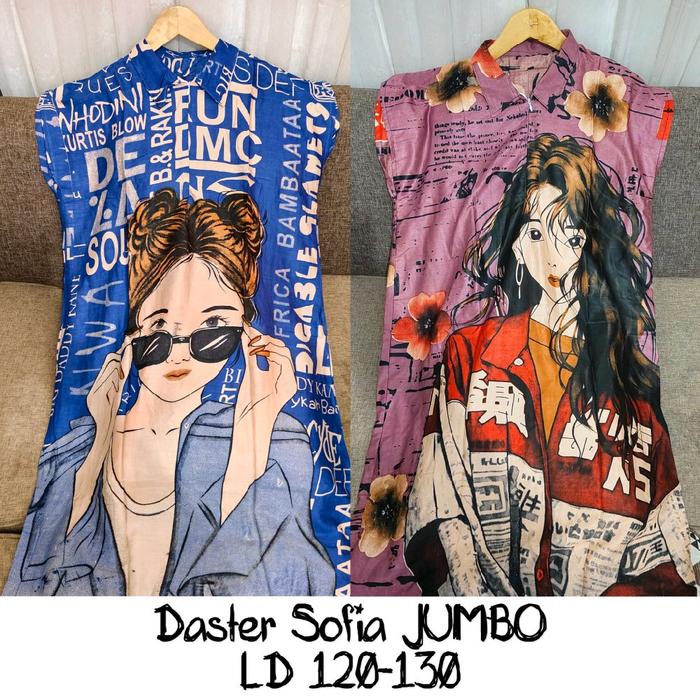 Daster Sofia Kerah JUMBO Ld 120-130 bb 50-90kg