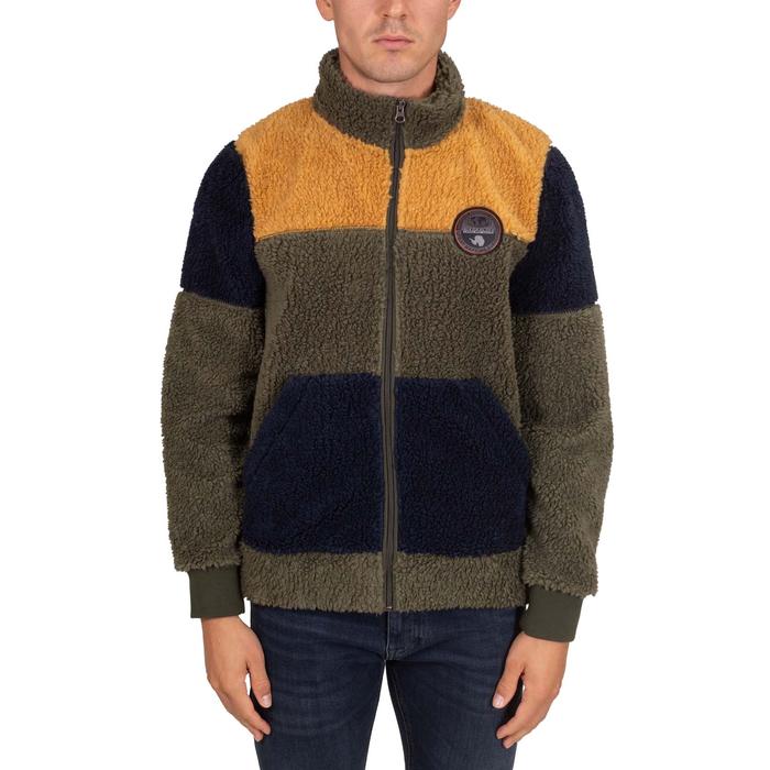 Napapijri Yupik Pile Fleece Jacket Original Jaket Sherpa Fleece Musim Dingin Lembut dan Hangat