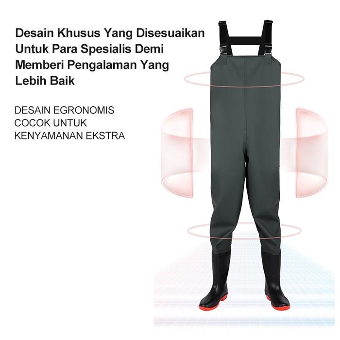 Evn - Celana Wader Mancing Celana Pancing Waterproof Celana Wader Pancing Sepatu Wader Pancing Celan