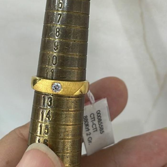 Cincin Emas Asli Model Lempeng Oval Spiral