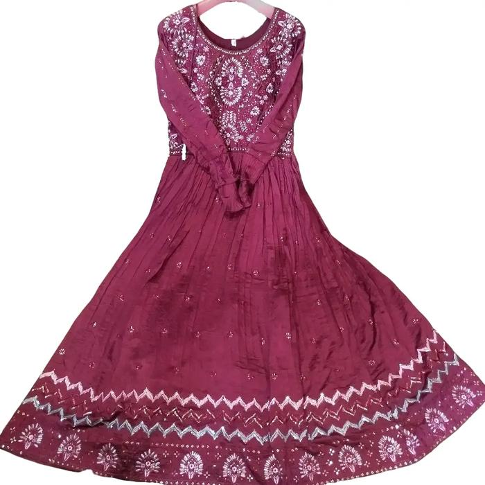 anarkali ori india set selendang bagian dada payet bordil bagian bawah juga keliling bordil payet mo