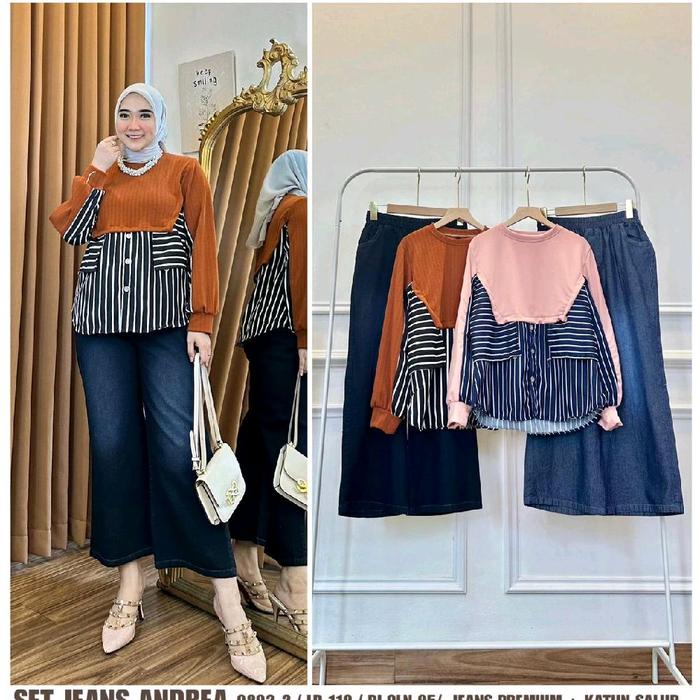 One set zara knit kombinasi Lee