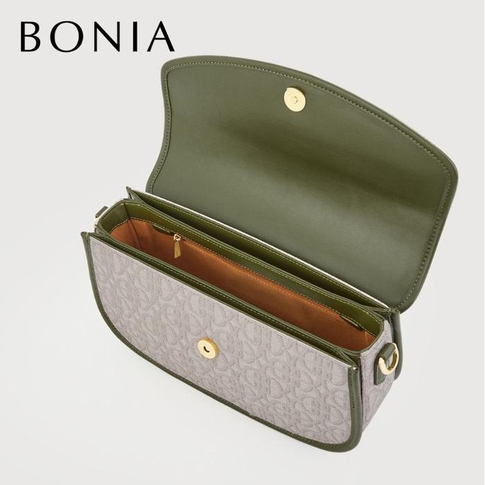 BONIA - NUCCIA MONOGRAM SHOULDER BAG DARK GREEN