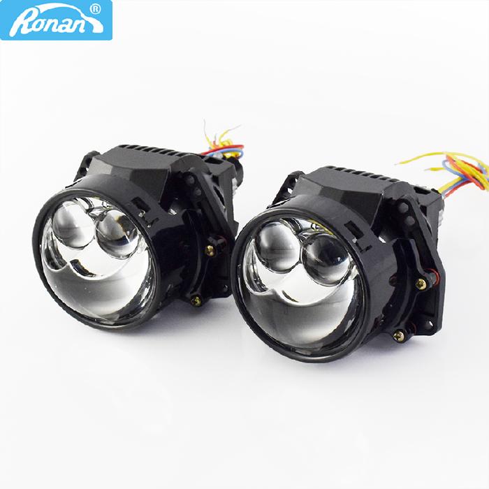 Ronan 2PCS 3INCH 70W 6000KBi-LED Hyperboloid H1Socket Projector Lens