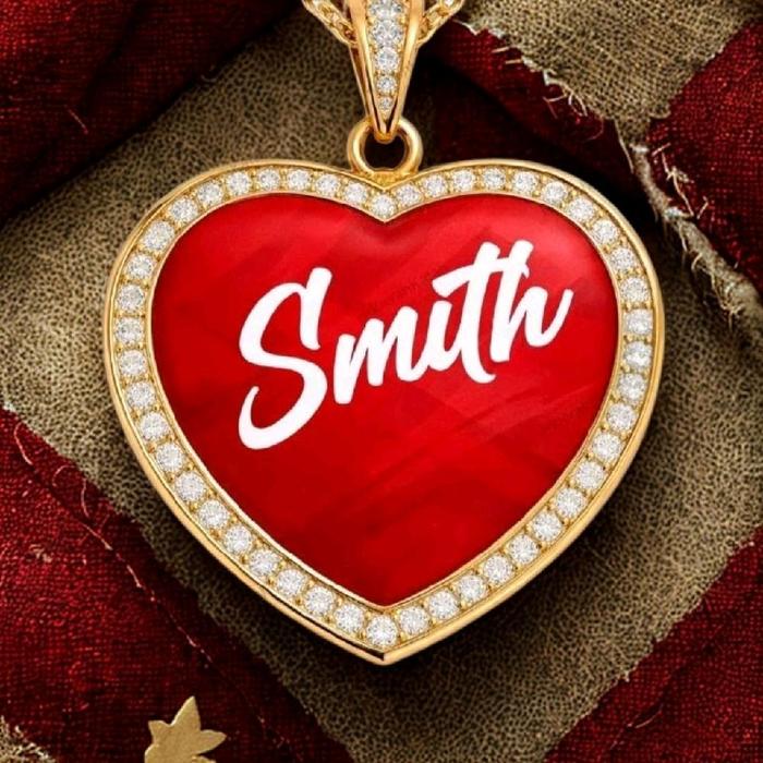 Aksesoris Kalung Liontin Ukir Nama Smit Bok Warna Merah Kostum 1 Set