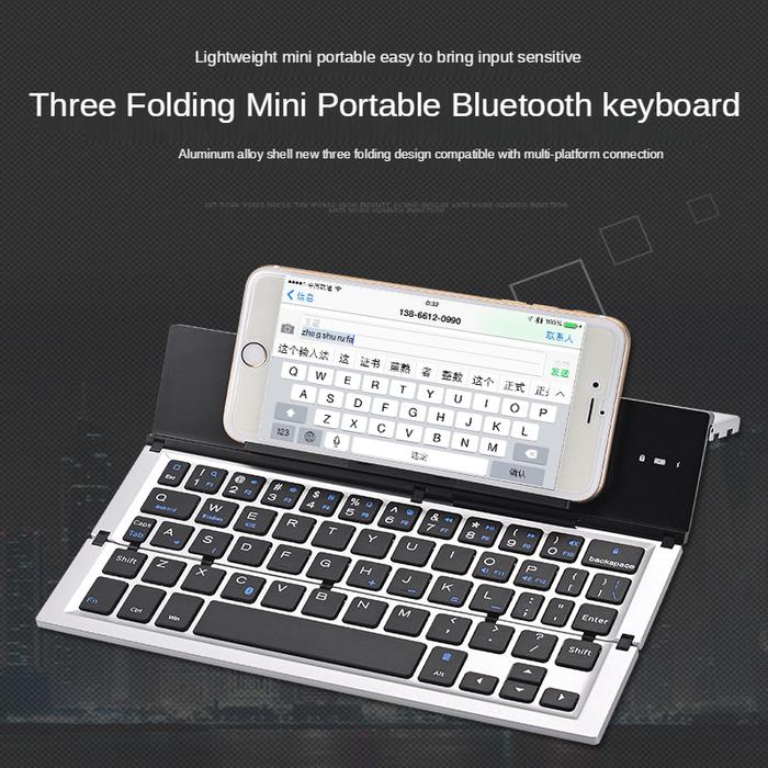 Keyboard Lipat Bluetooth Tiga Sistem Ponsel Tablet PC Keyboard Lipat