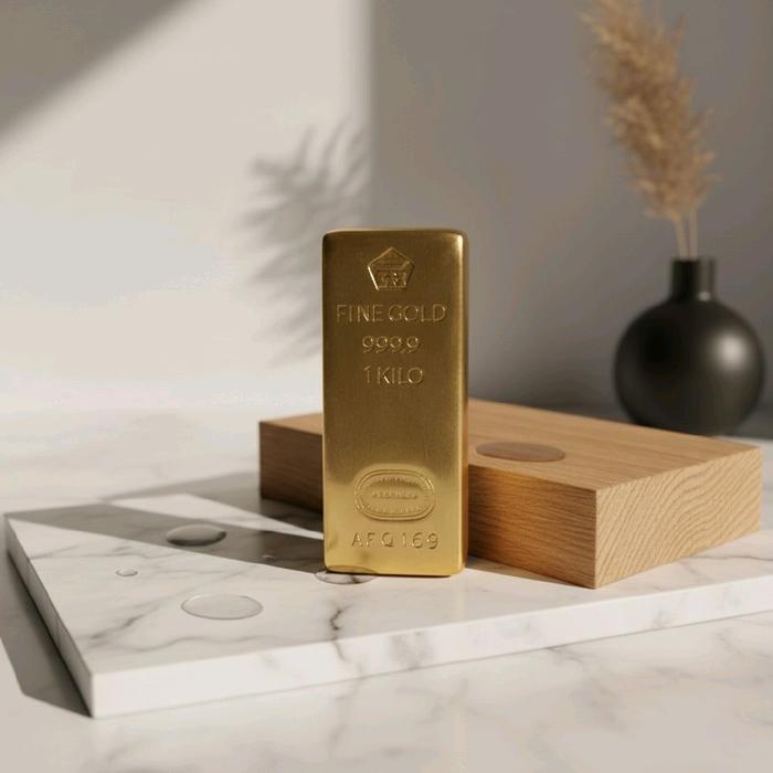 [ETC-015] REPLIKA LOGAM MULIA FINE GOLD 999.9 EMAS BATANGAN 1 KG BAHAN KUNINGAN