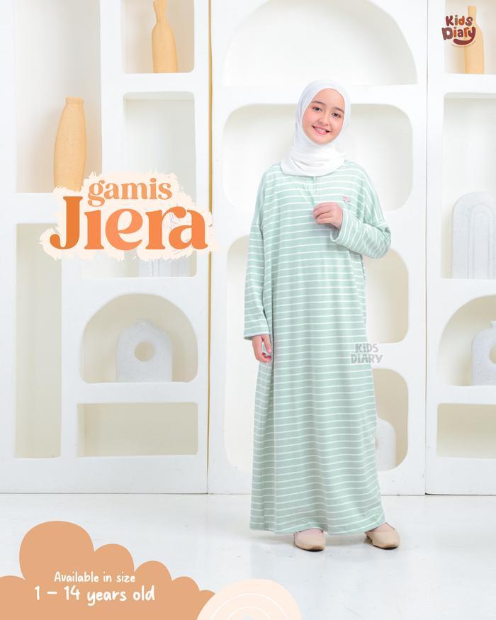 Jiera Gamis Anak Perempuan Premium Knit Stripe Lembut Nyaman dan Elegan 1-14 Tahun Bahan Adem Elasti