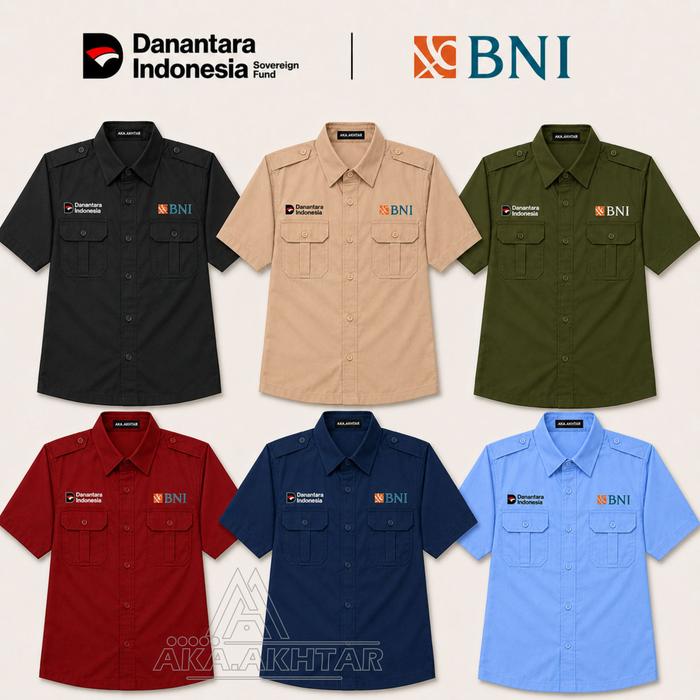 DANANTARA - KEMEJA DANANTARA BANK BNI LENGAN PENDEK - KEMEJA BNI DANANTARA FULL BORDIRAN - SERAGAM D