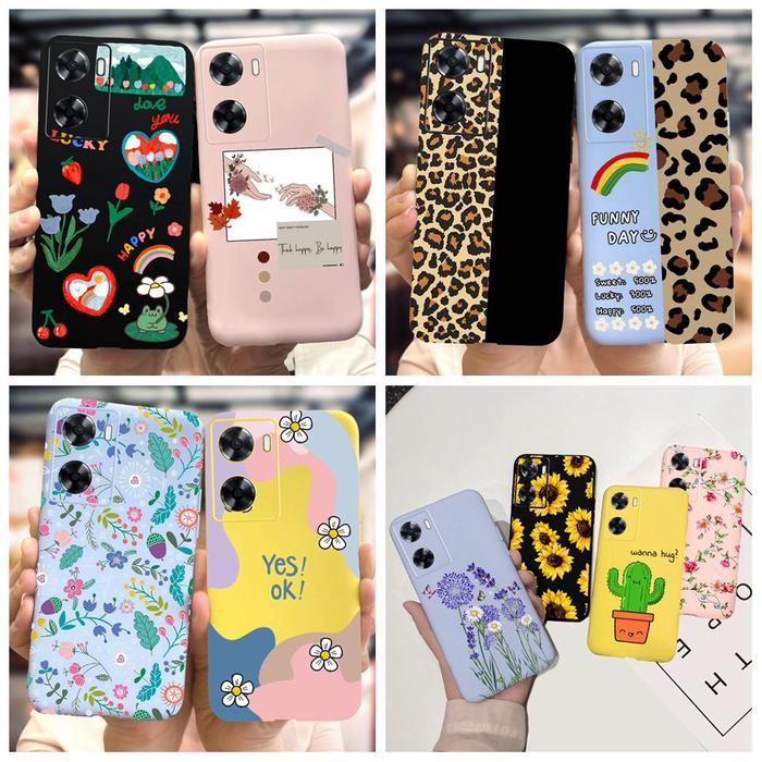 For OPPO A57 Case CPH1701 CPH2387 Stylish Leopard Flower Painted Soft