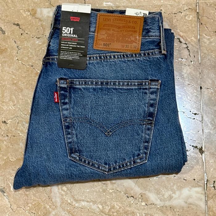 Celana Panjang Jeans Pria Levis 501 Selvedge Original Fit 501-3656