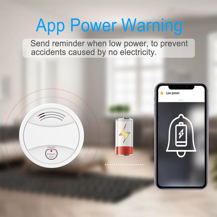 Fire Protection Smart Smoke Detector Tuya Smoke Detector Battery