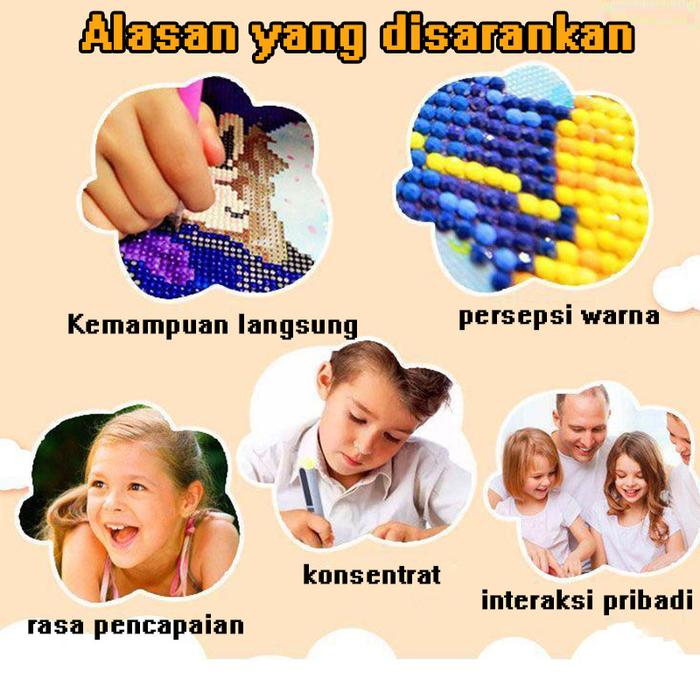 Diamond Painting Set DIY Diamond Painting Diamond Painting Cinnamoroll Kirim Bingkai Foto Anak-Anak