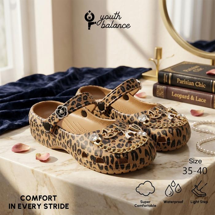 YouthBalance Sandal Wanita Leopard Royal Clog 603-1A - FSH07