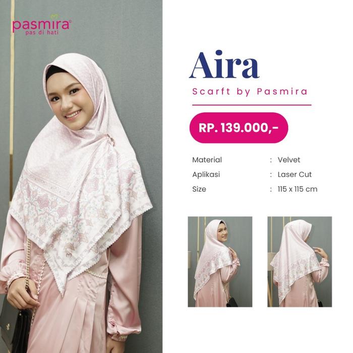 Hijab Pasmira Scarf Aira Motif- Hijab Segiempat -Hijab Muslim