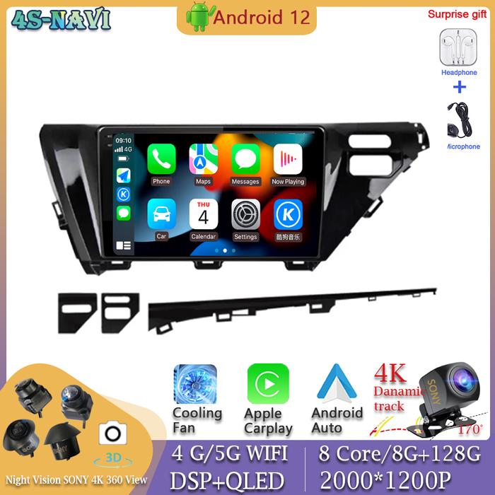 360 Camera Head Unit Video Player Android For Toyota Camry 2007-2011