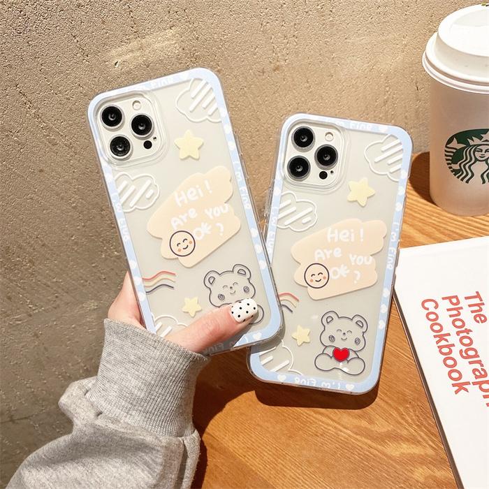 CASE SAMSUNG A52 A52S A73 5G A03 CARTOON KARTUN BEAR ANIMAL CLEAR CASING