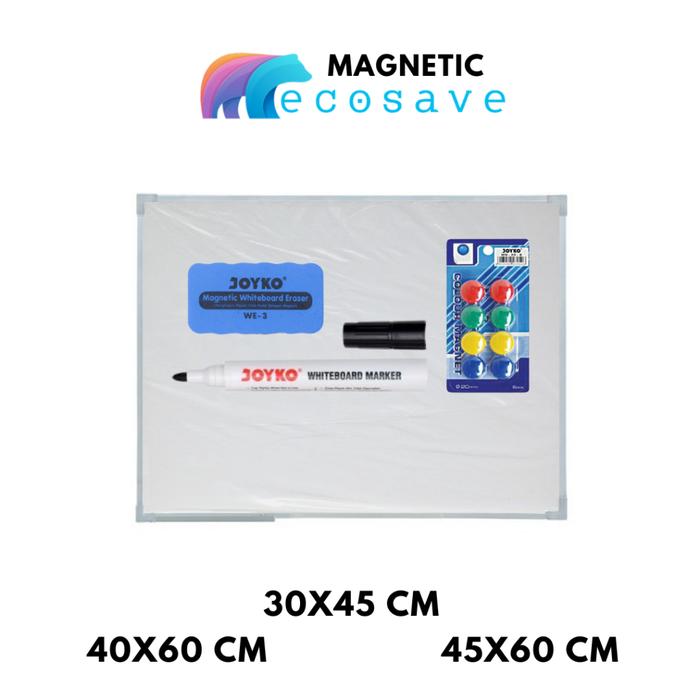 Whiteboard Gantung Magnetic Kecil Sedang White Board Single Face Papan Tulis Magnetik Satu Muka Untu