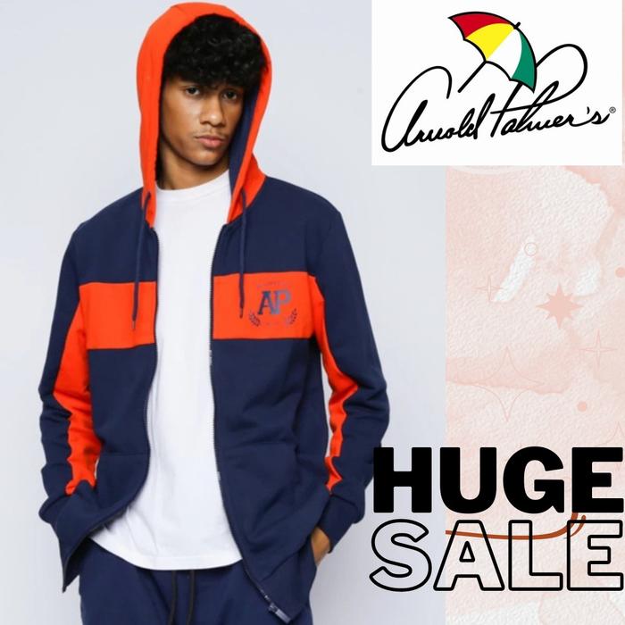 JAKET HOODIE ARNOLD PALMER BIRU NAVY P- ZDBP04 ORIGINAL