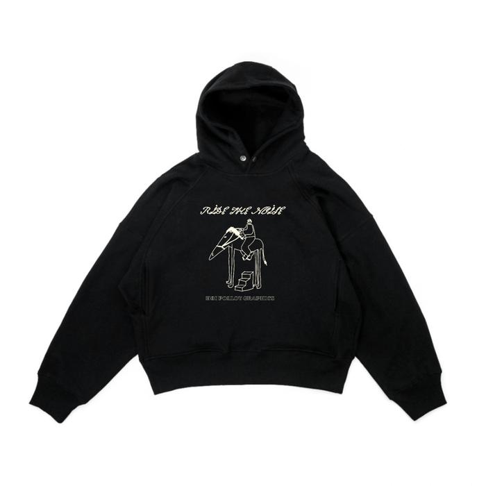 Hoi Polloy - Hoodie Sweater Stairs (Black) Fleece Unisex Fit Wanita Pria Jumper