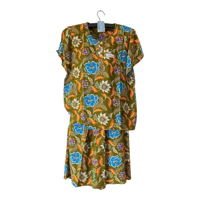 baju tidur batik kencana ungu - setelan kulot batik kencana ungu model MX 75 KUB